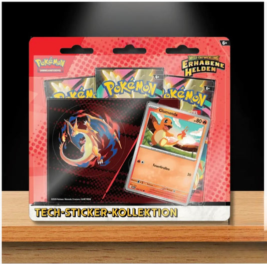 Pokémon Erhabene Helden Tech Sticker Kollektion (Glumanda) - Deutsch